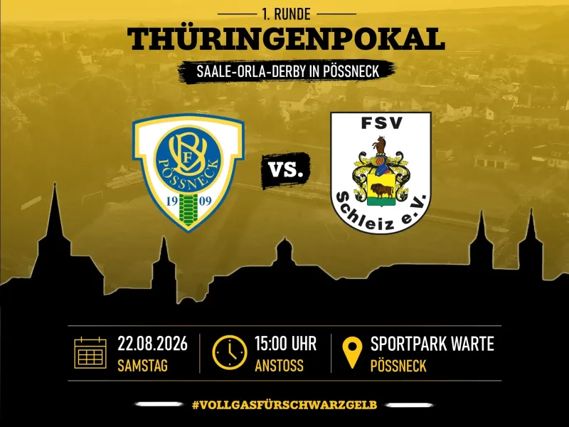 Lokalduell im Thüringenpokal: Schleiz in Pößneck gefordert