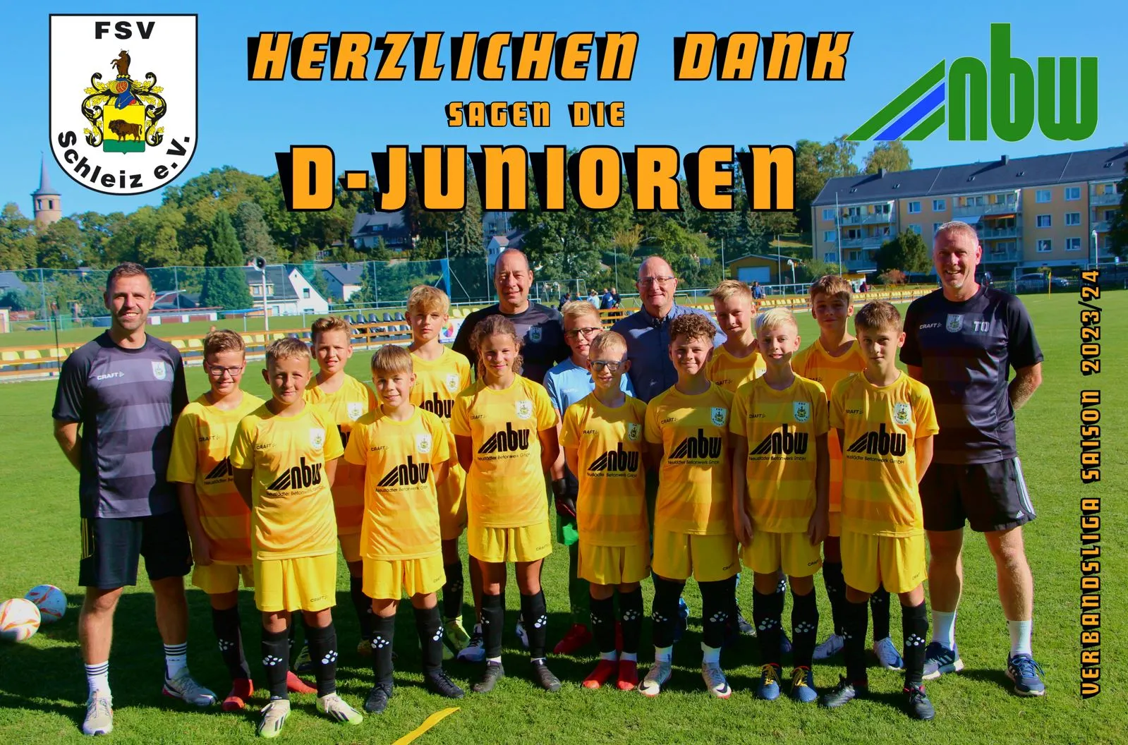 Neustädter Betonwerk unterstützt die D-Jugend des FSV Schleiz