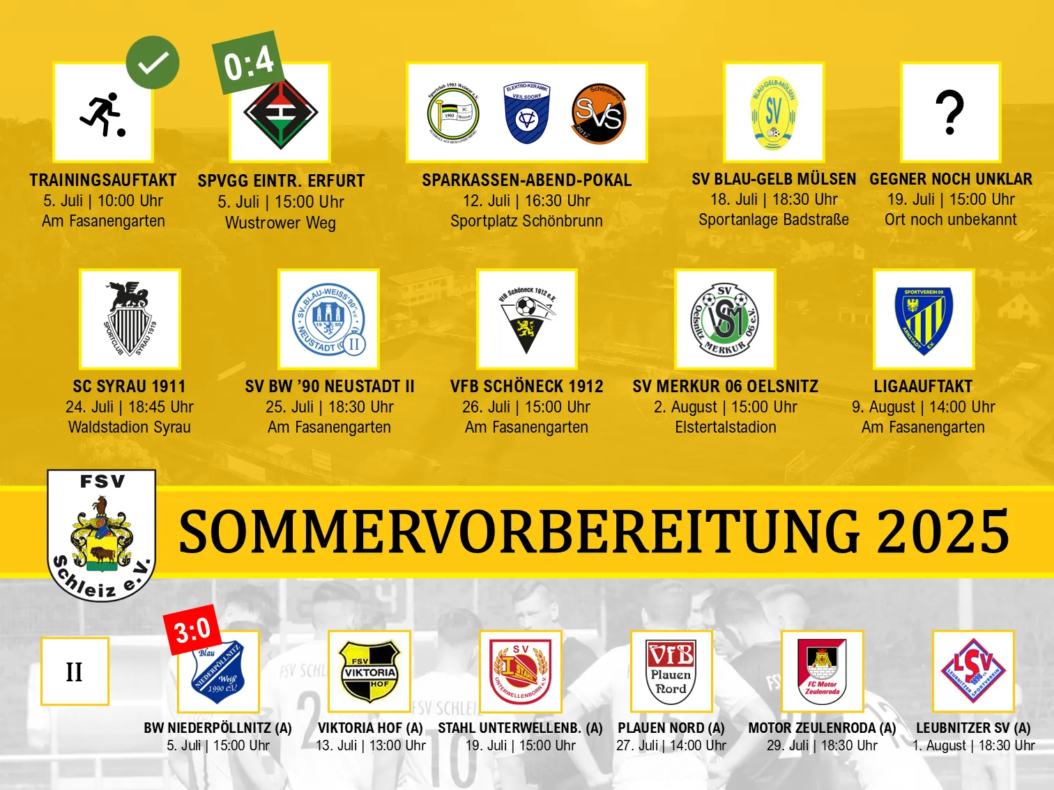 Testspielerfolg gegen Kreisoberligist Eintracht Erfurt zum Vorbereitungsstart